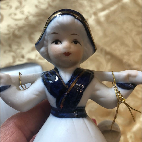 Porcelain Dutch Milk Maid Water Girl Figurine Bell - Picture 6 of 9